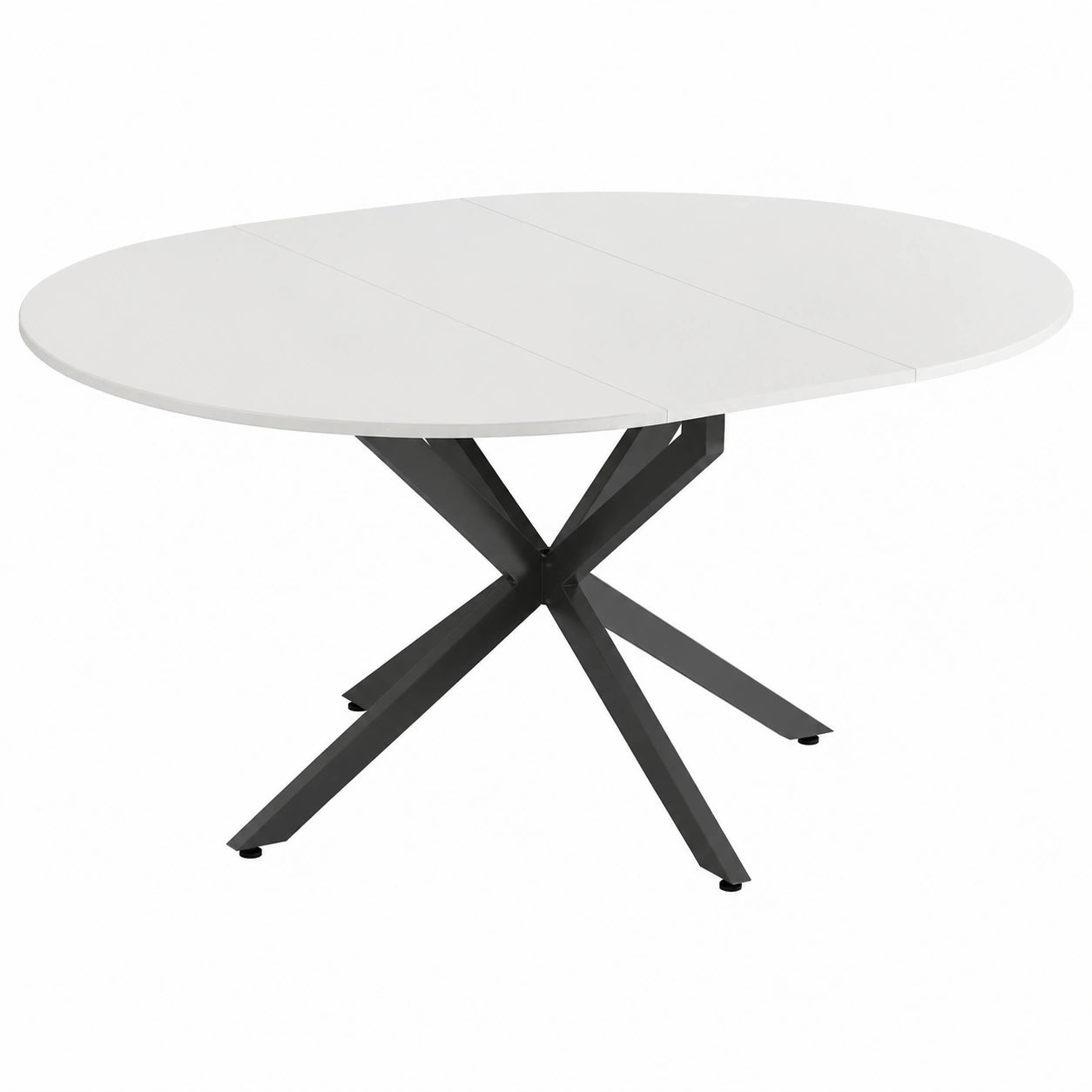 Vicco Loyd Ausziehbarer Esstisch, Weiß/Schwarz, 120 x 76,5 cm, Platzsparend erweiterbar