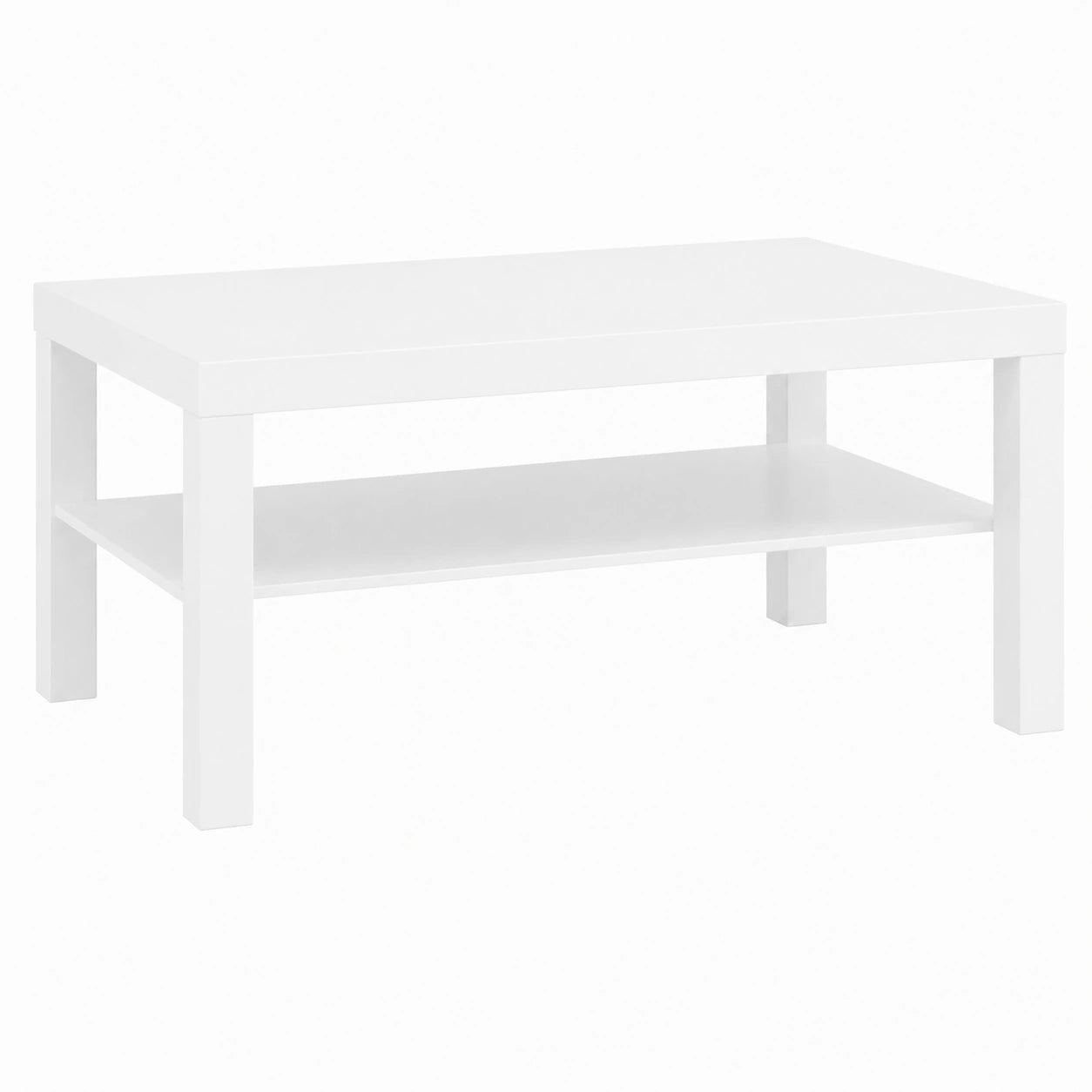 IKEA Lack Wohnzimmertisch mit Regalboden, 90x55x45 cm, Weiß