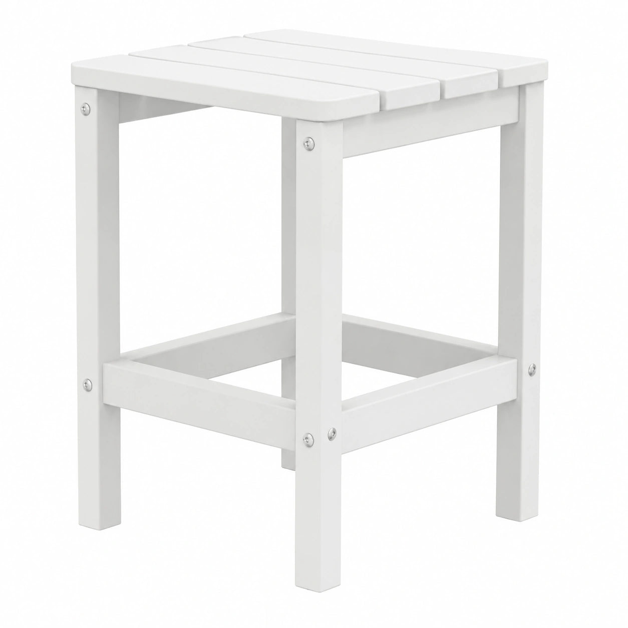 vidaXL Beistelltisch für Garten und Balkon, Loungetisch Weiß, 38x38x46 cm, HDPE