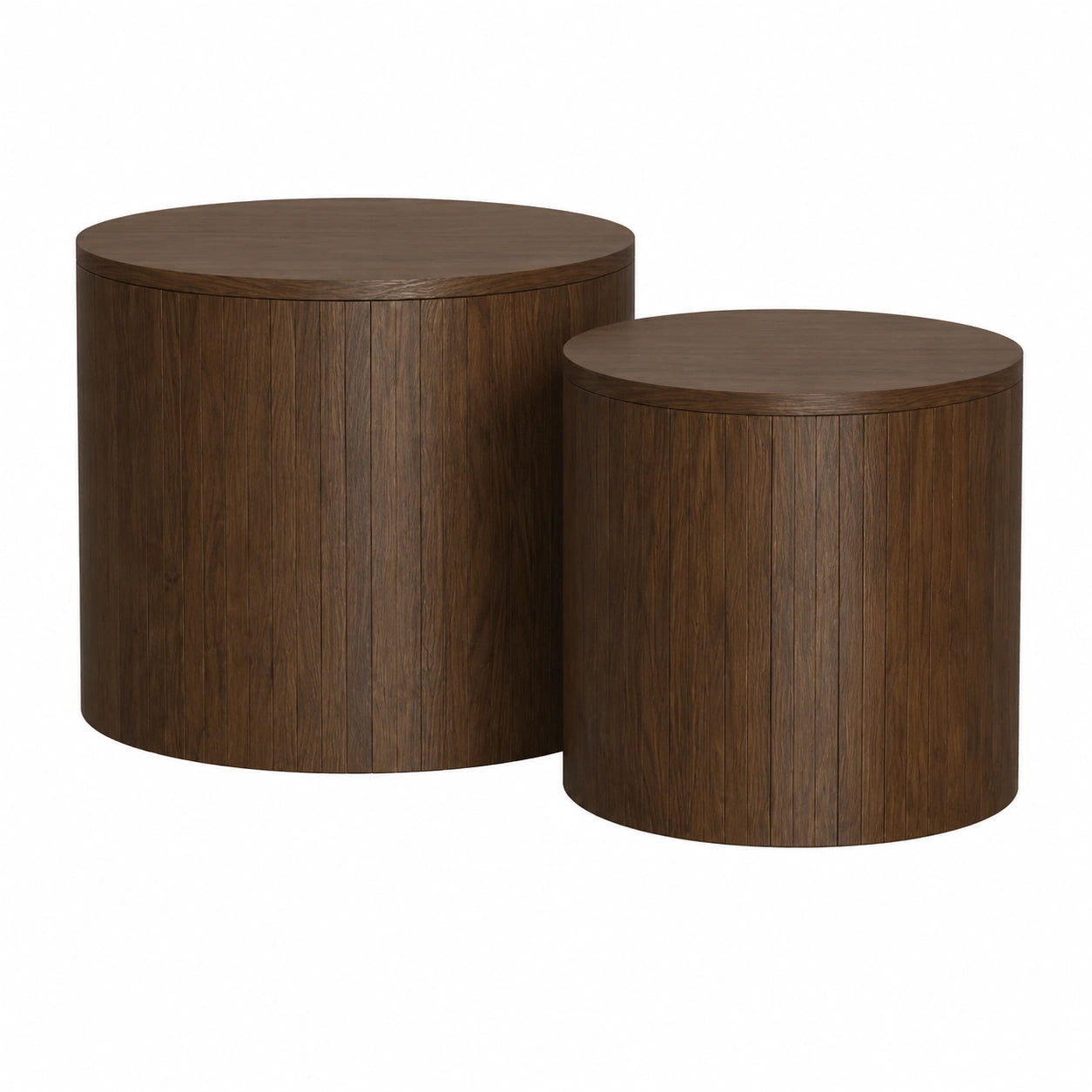 Vicco Tavilo Couchtisch-Set, Nussbaum, 48 x 48 cm, 2-teilig, mit Hebefunktion und abnehmbarer Seitenwand