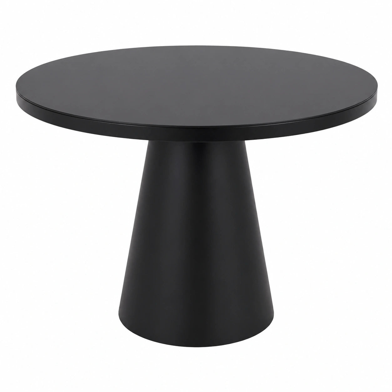 Runder Esstisch 110 cm, Schwarz mit Glas, Platz für 5, bis 100 kg Tragkraft, Modernes Design