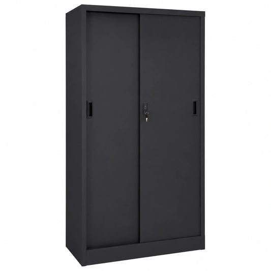 Industrieller Metallschrank mit Schiebetür, 90x40x180cm, Anthrazit