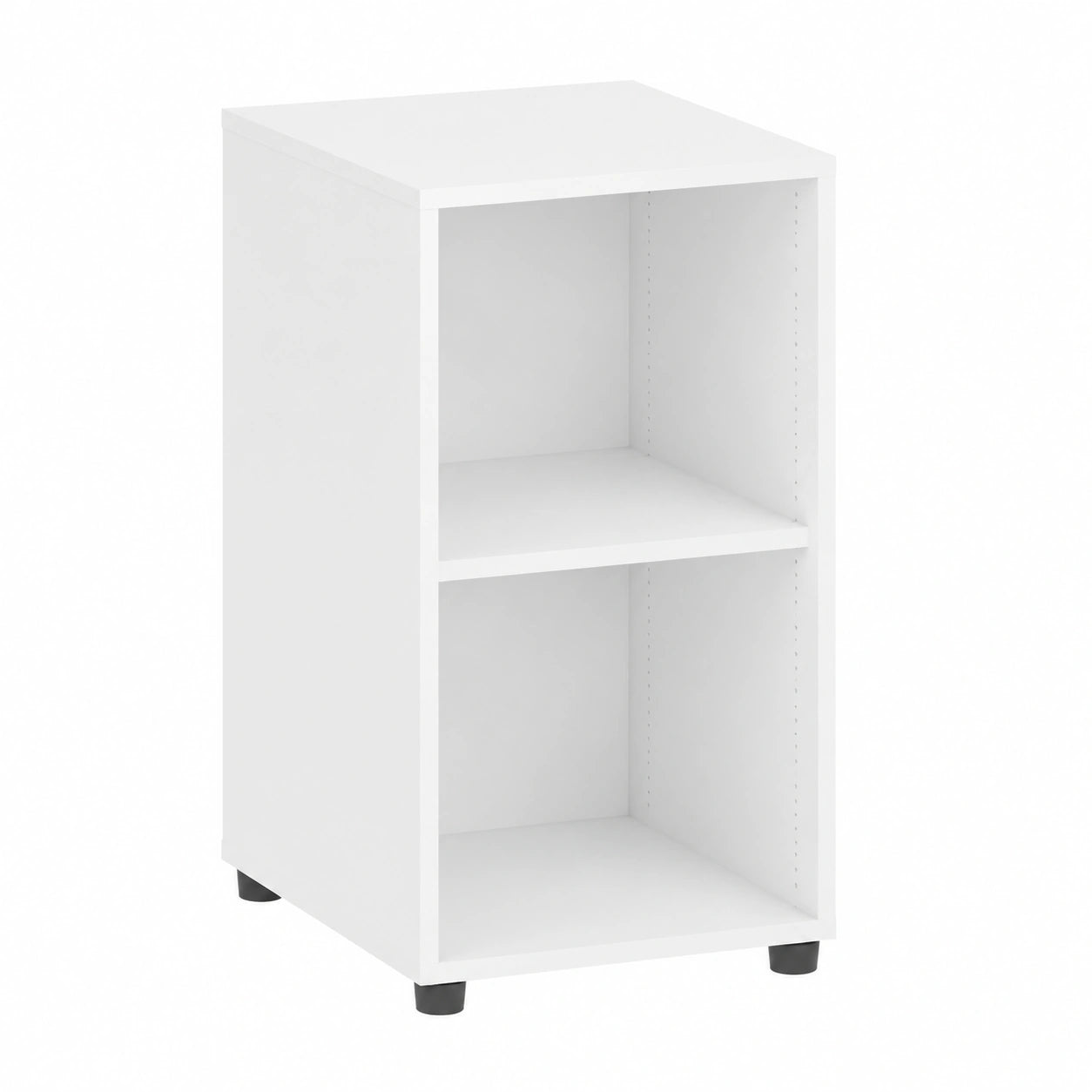 Höhenverstellbares Büroregal 2 Fächer, 40x40x77cm, Holz, Weiß - Made in Germany