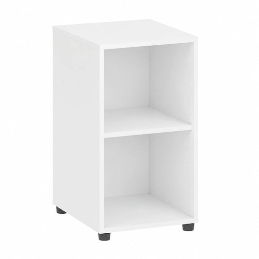 Höhenverstellbares Büroregal 2 Fächer, 40x40x77cm, Holz, Weiß - Made in Germany