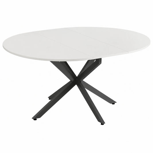Vicco Loyd Ausziehbarer Esstisch, Weiß/Schwarz, 120 x 76,5 cm, Platzsparend erweiterbar