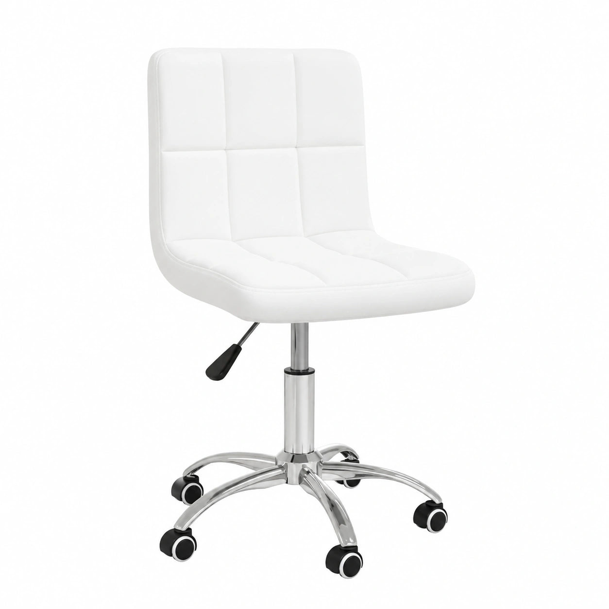 Ergonomischer Schreibtischstuhl aus Kunstleder in Weiß, Höhenverstellbar und Drehbar