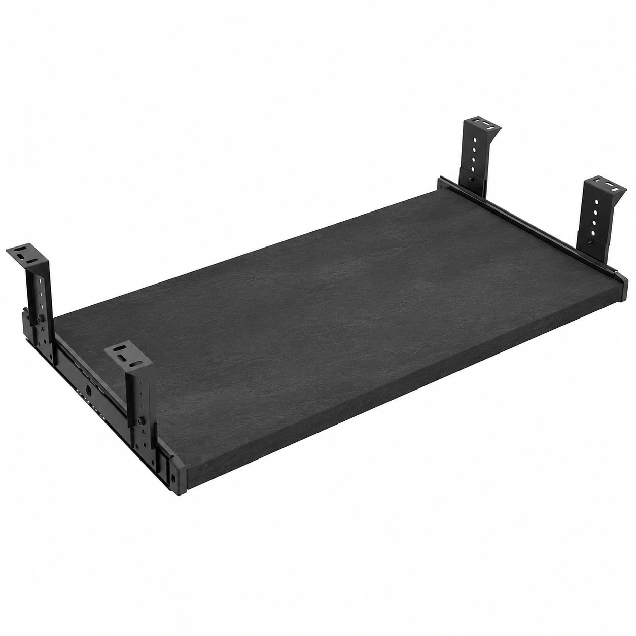 Verstellbare Tastaturablage aus Holz – Untertischhalterung in Schwarz, 60 cm
