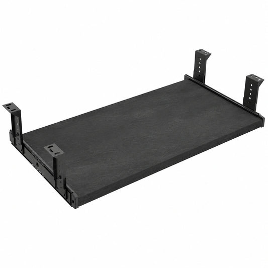 Verstellbare Tastaturablage aus Holz – Untertischhalterung in Schwarz, 60 cm
