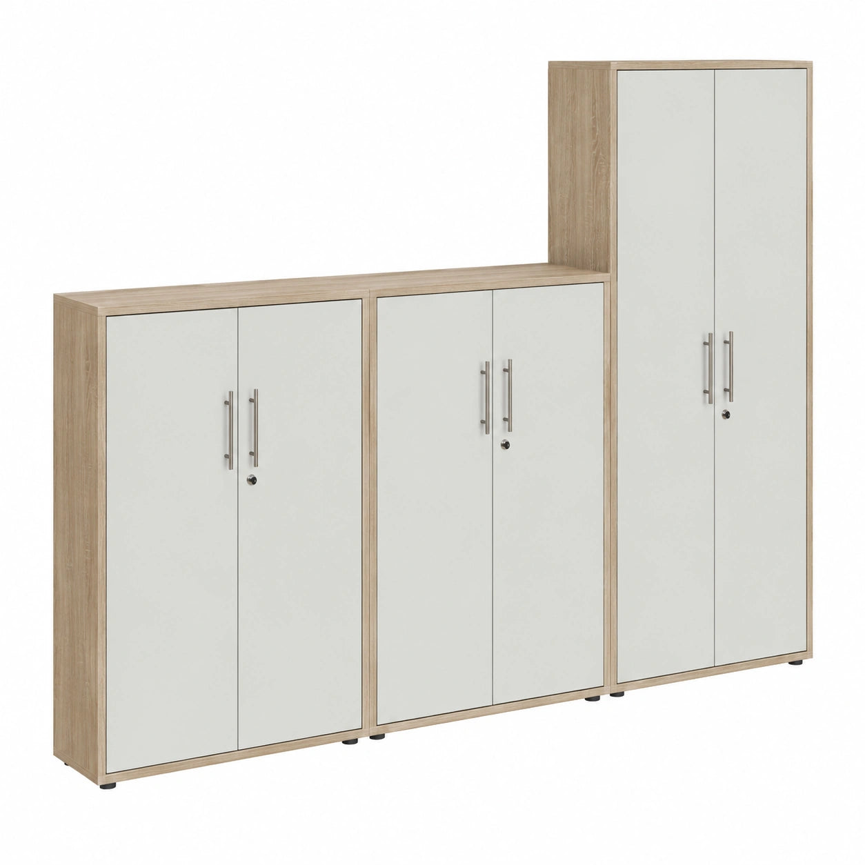 Vielzweck-Aktenschrank TABOR, abschließbar, Sonoma Eiche, weiße Front