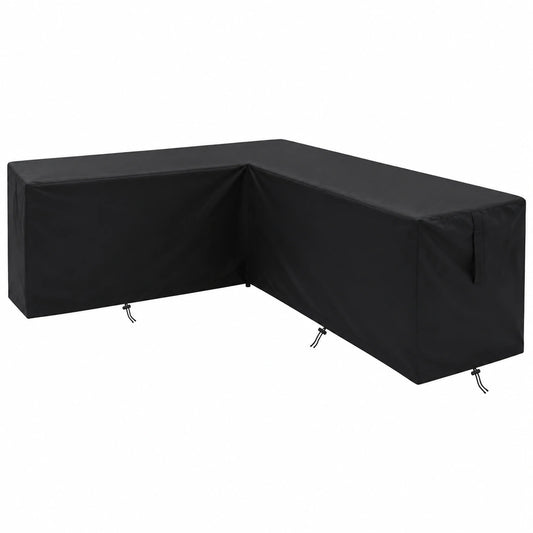 Wasserdichte Schutzhülle für L-förmige Gartenmöbel, Outdoor Rattan-Sofa Abdeckung, staubdicht, Schwarz (215x215x87x80 cm)