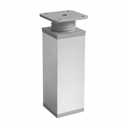 Sossai Verstellbare Möbel-Füße, Chrom, 4er Set, 100 mm, Vierkant 40 x 40 mm, für Sideboards & Kommoden