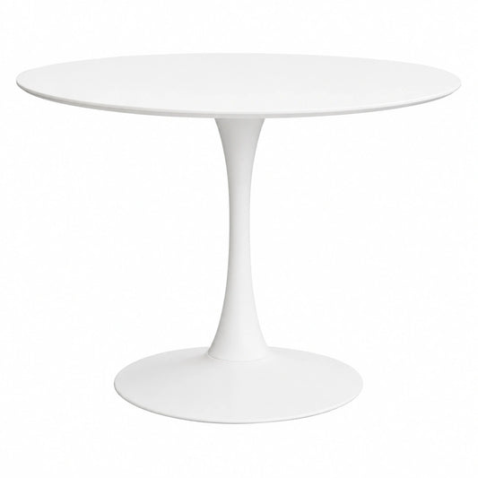 Runder Esstisch 110 cm Weiß für 6 Personen, Minimalistisches Design